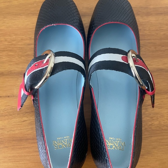 NIB Frances Valentine Katy Snake Printed Leather Maryjanes Size 8.5 - Picture 6 of 15